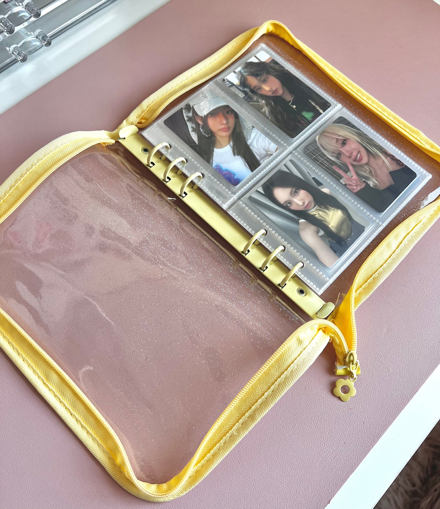 A5 Jelly Glitter Zippered Photo Card Binder