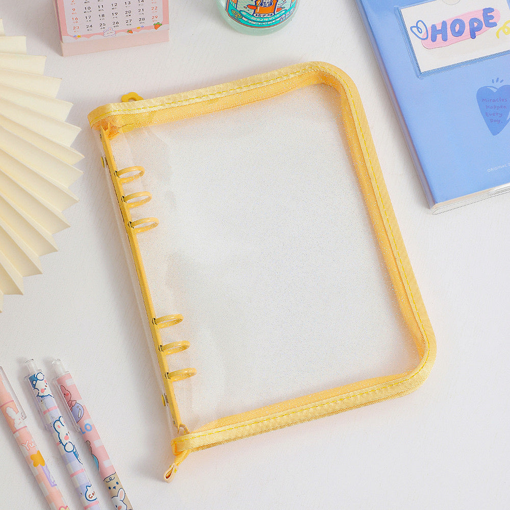 A5 Jelly Glitter Zippered Photo Card Binder