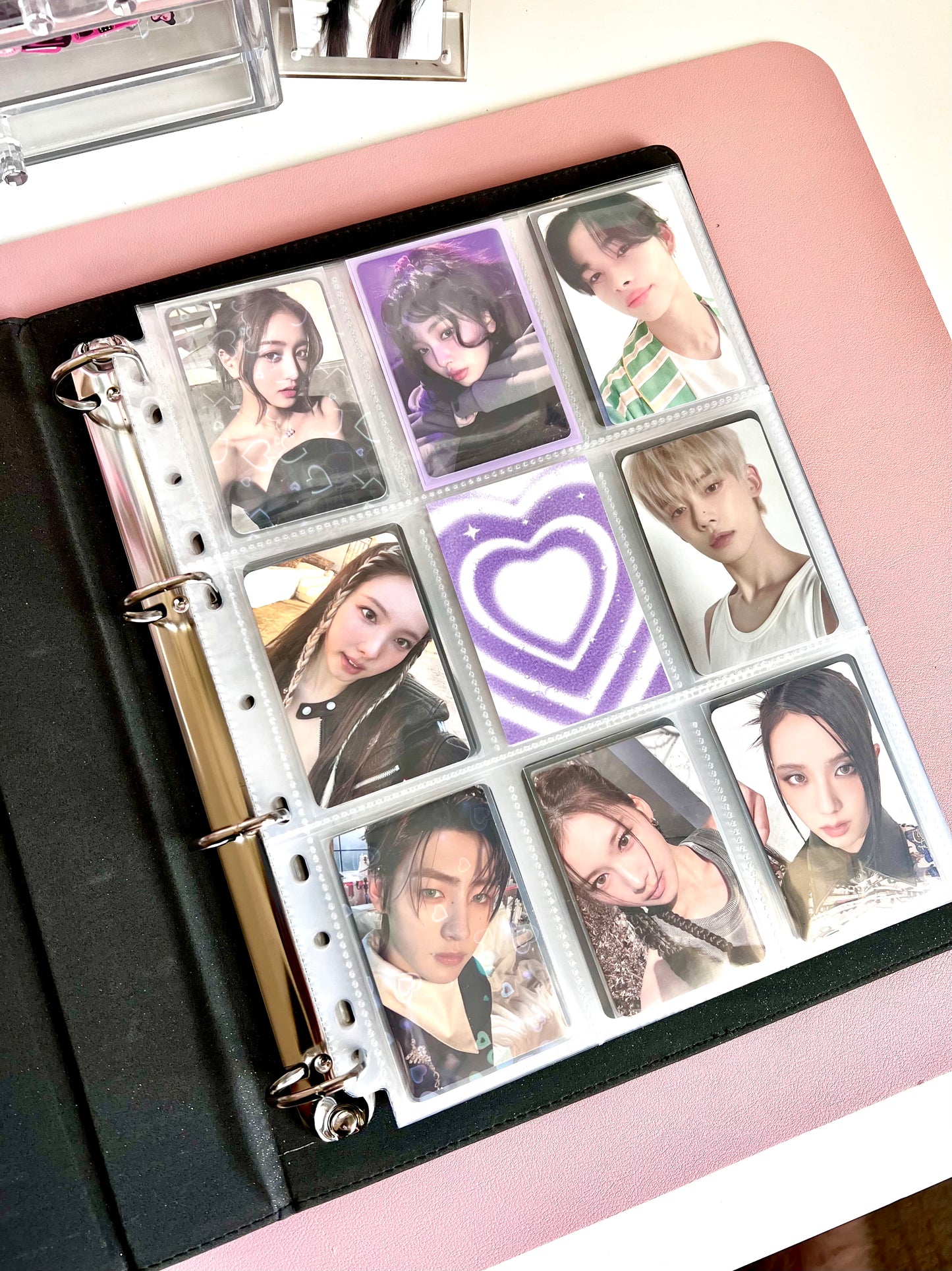 A4 Black K-pop Glitter Binder