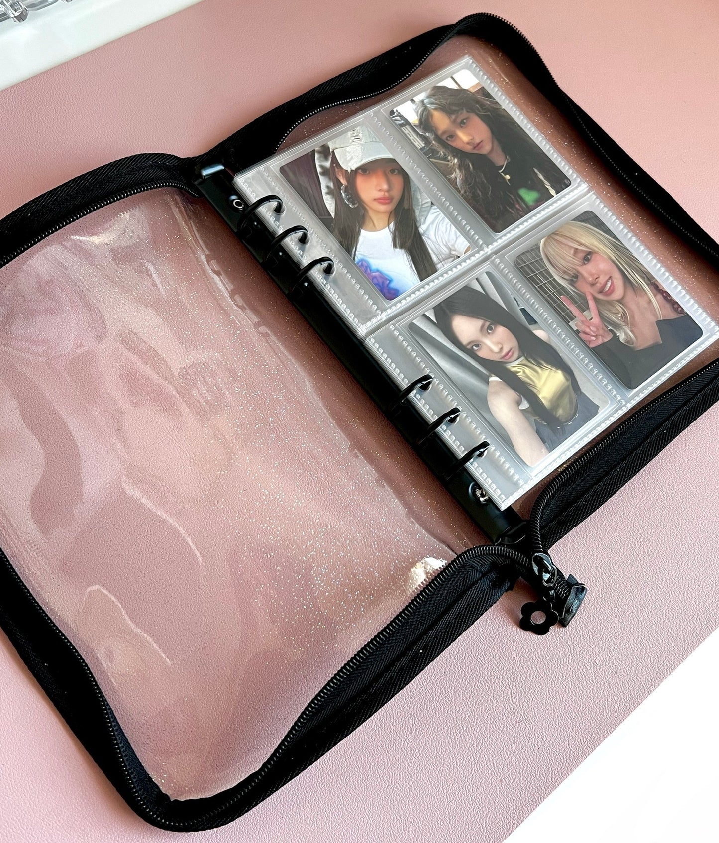 A5 Jelly Glitter Zippered Photo Card Binder