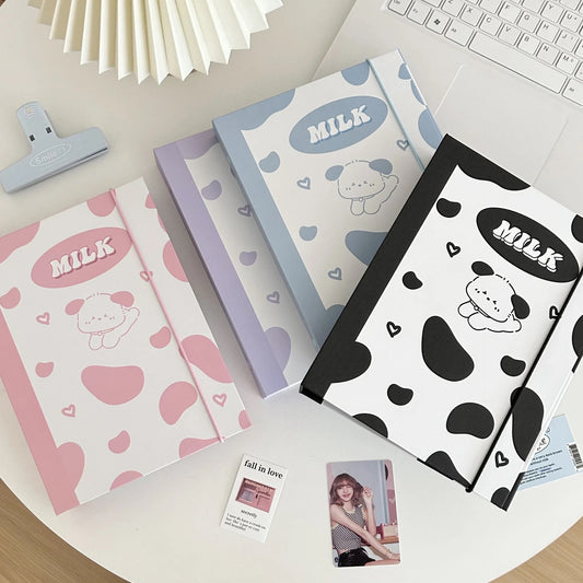 A5 Cute Milk Puppy Hard cover kpop photocard binder | 6 ring planner | Journal | Scrapbooking