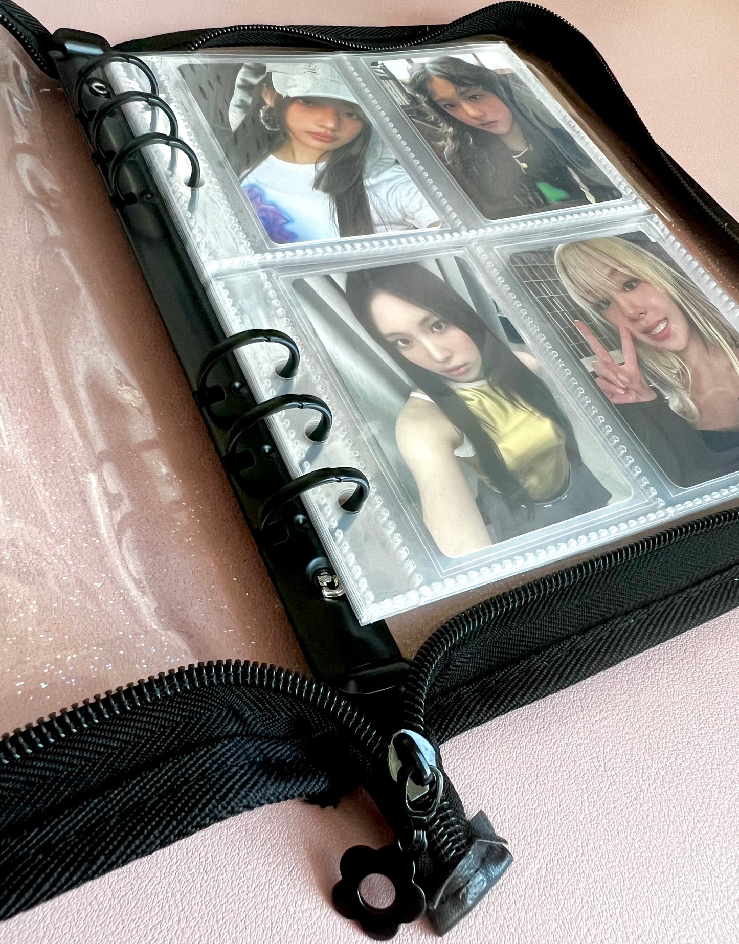 A5 Jelly Glitter Zippered Photo Card Binder