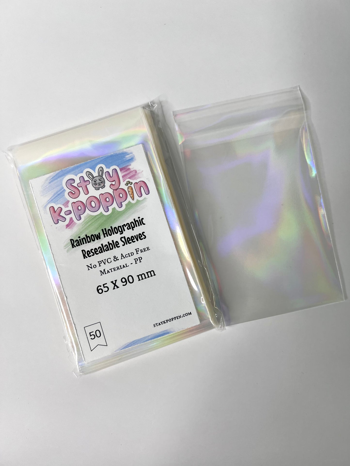 Rainbow Holographic- Resealable Sleeves