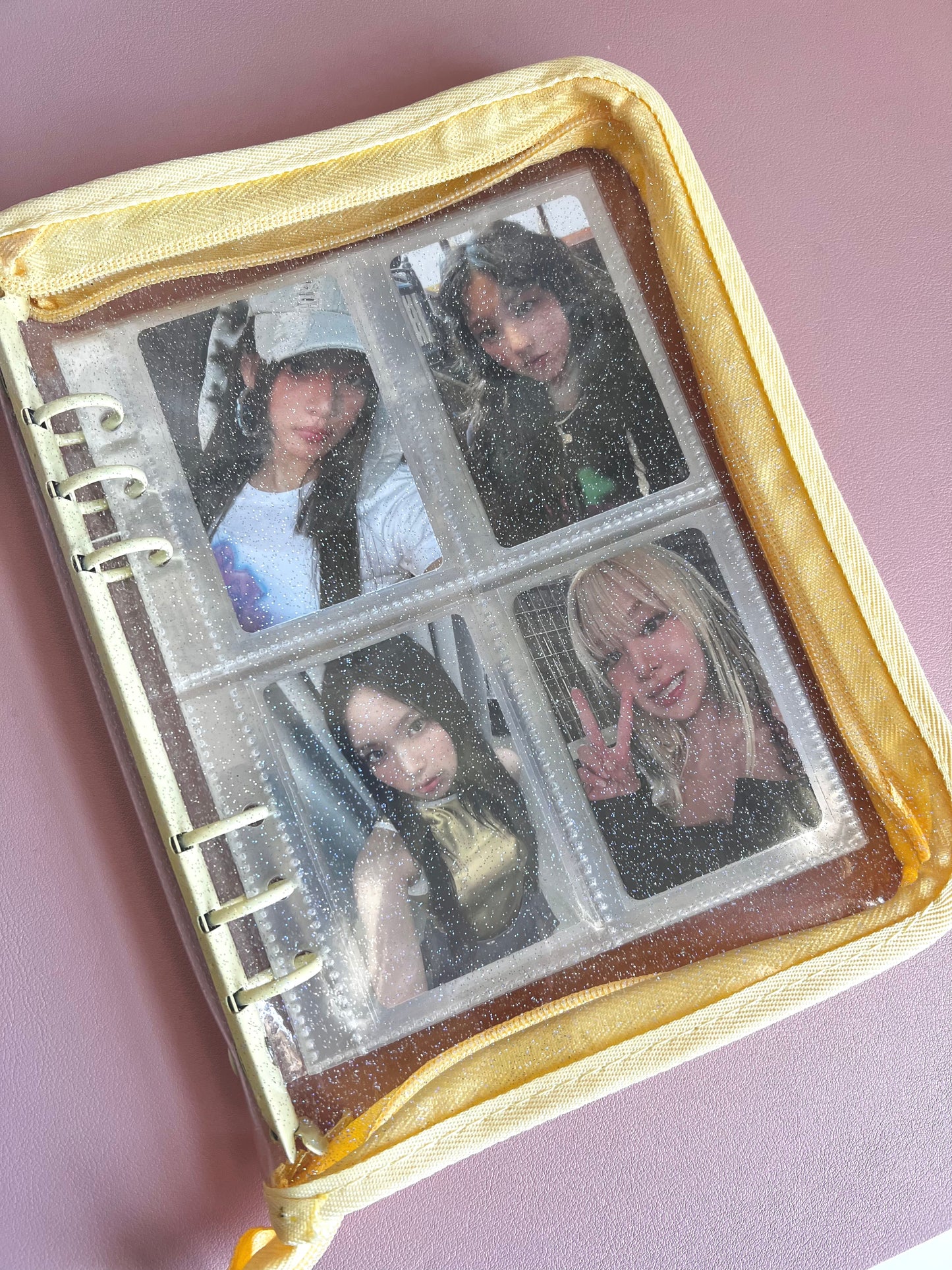 A5 Jelly Glitter Zippered Photo Card Binder