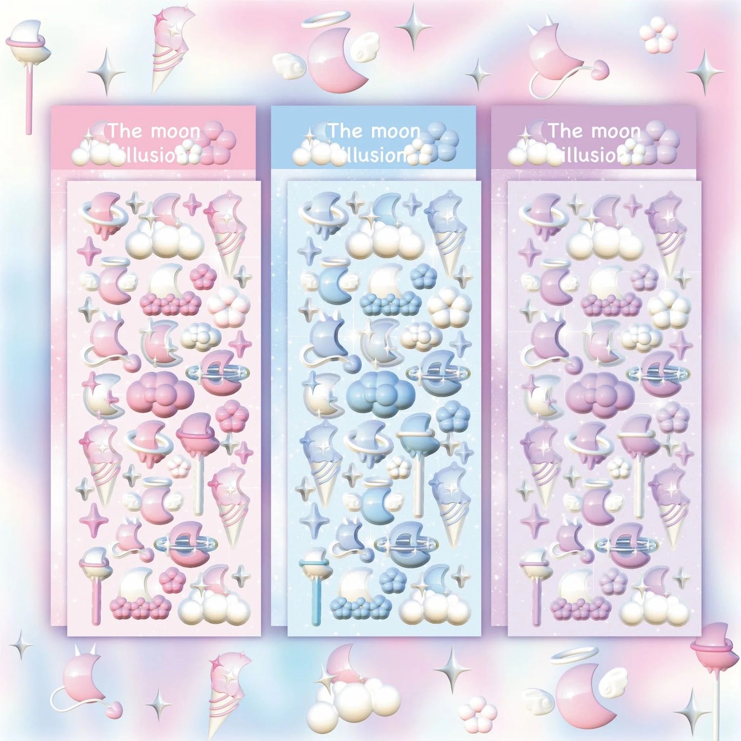 Moon Illusion- Holographic Stickers