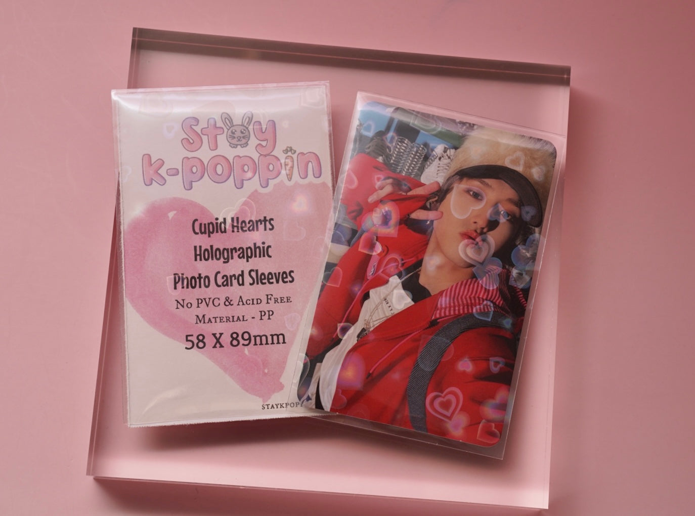 Cupid Hearts Holographic Photo Card Sleeves