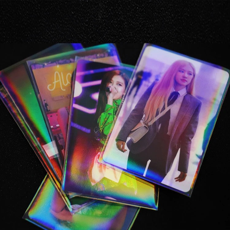 Rainbow Holographic Photo Card Sleeves