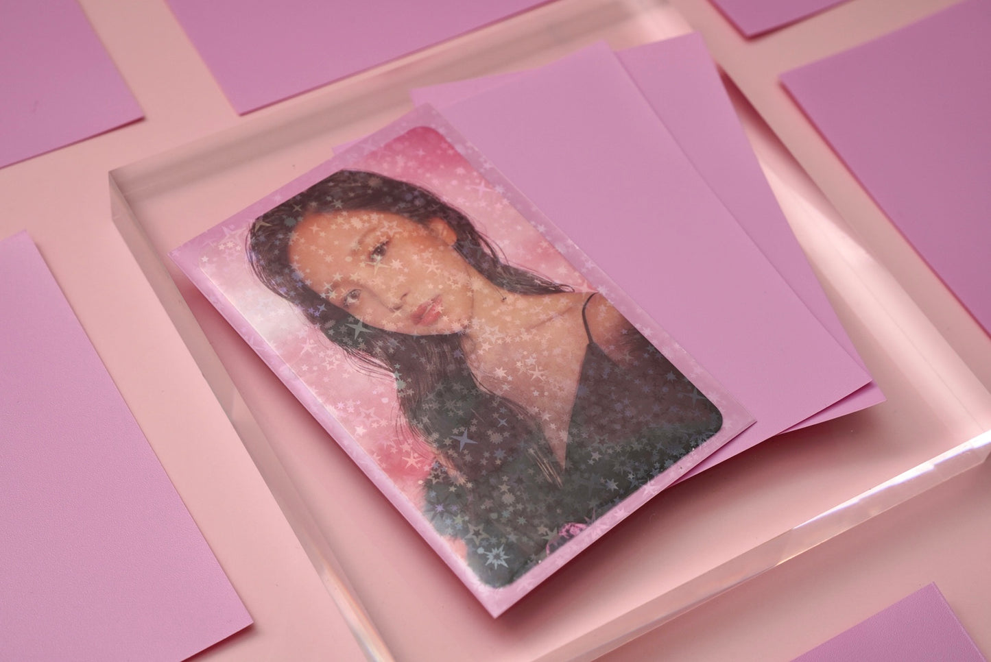 Colored Holographic Star Dust  Photo Card Sleeves