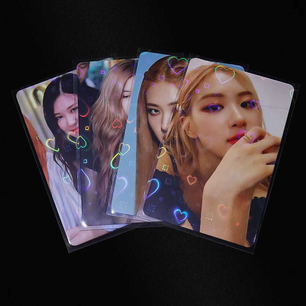 Squared Heart Holographic Photo Card Sleeves