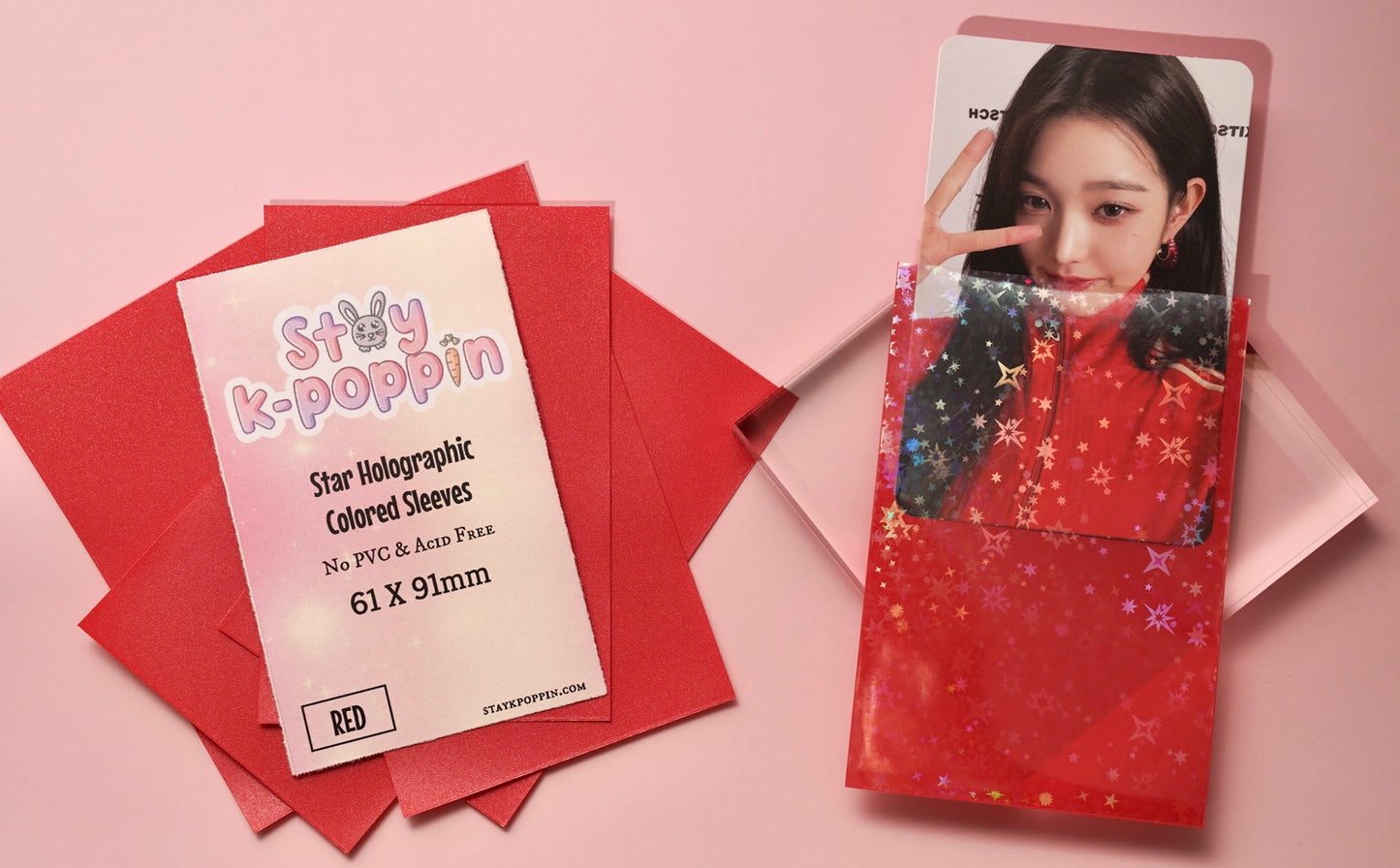 Colored Holographic Star Dust  Photo Card Sleeves