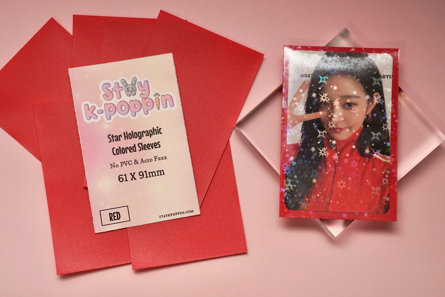 Colored Holographic Star Dust  Photo Card Sleeves