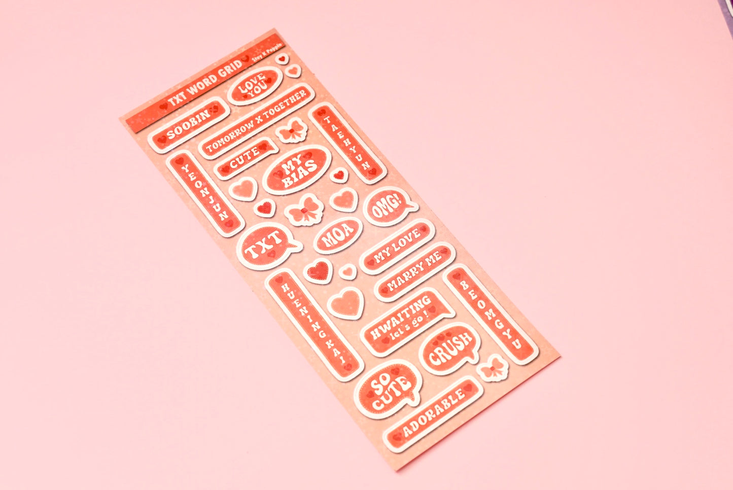 TXT Word Grid Stickers