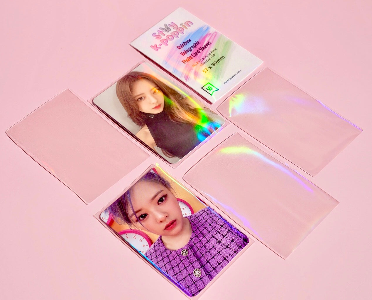 Rainbow Holographic Photo Card Sleeves