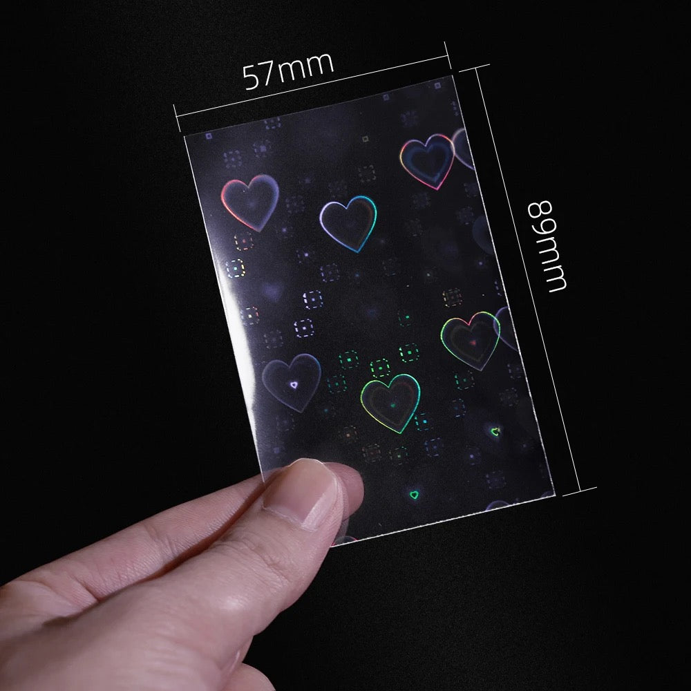 Squared Heart Holographic Photo Card Sleeves