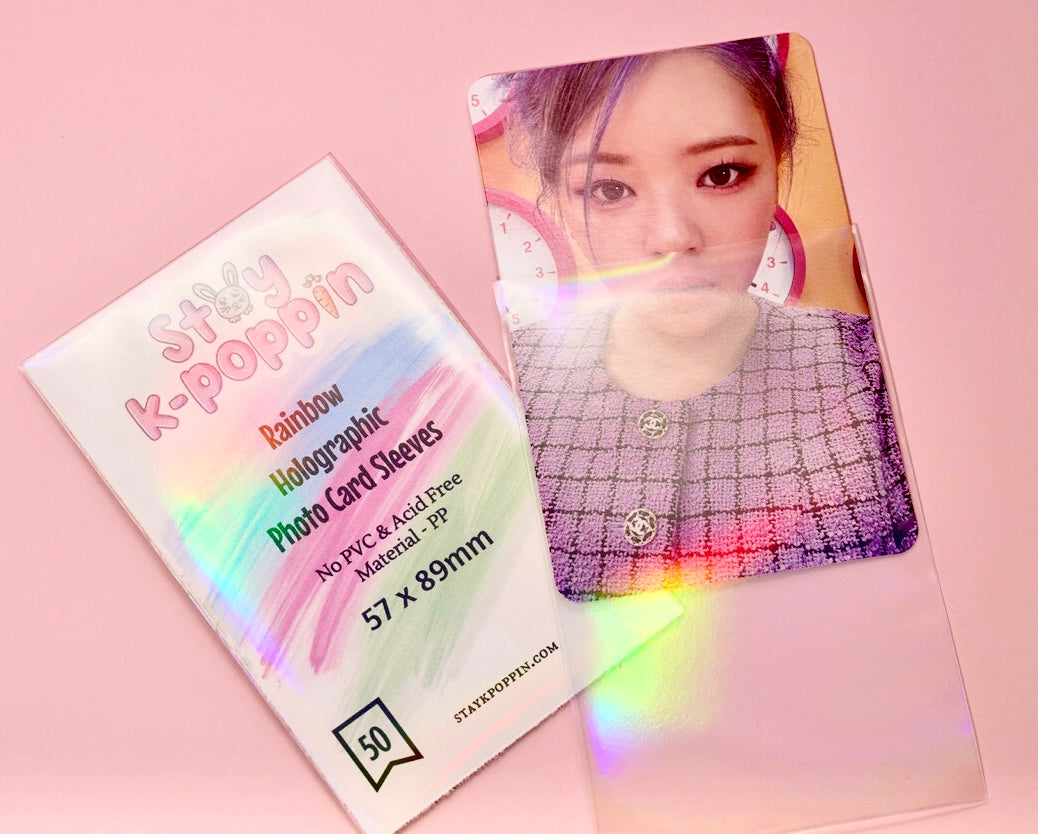 Rainbow Holographic Photo Card Sleeves