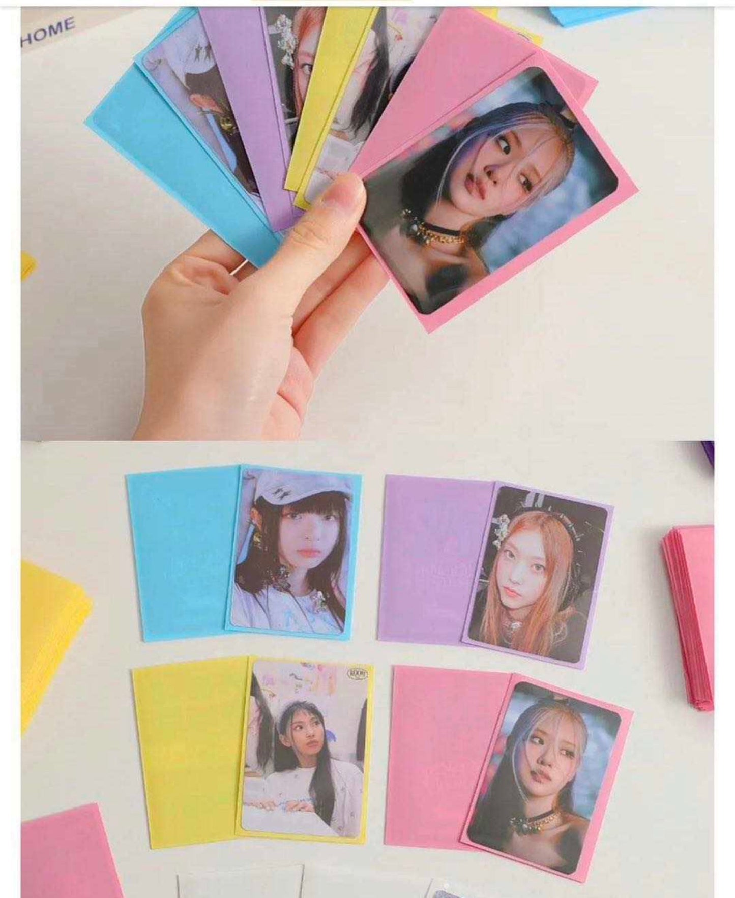 Pastel Colored Photo Card Sleeves| 50pcs | 61x91mm