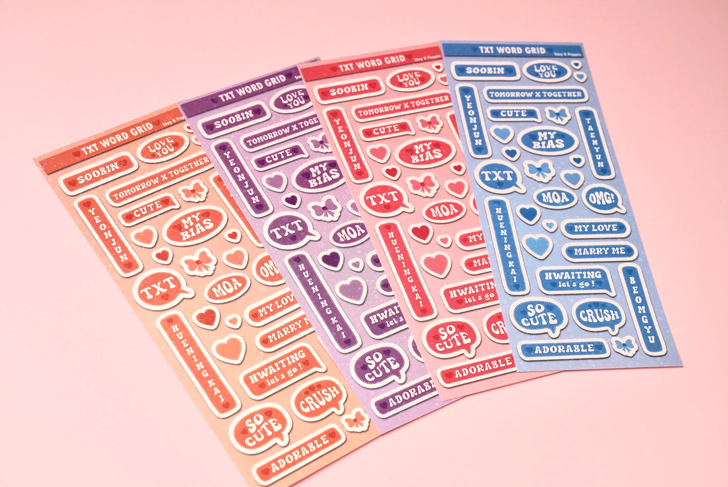 TXT Word Grid Stickers