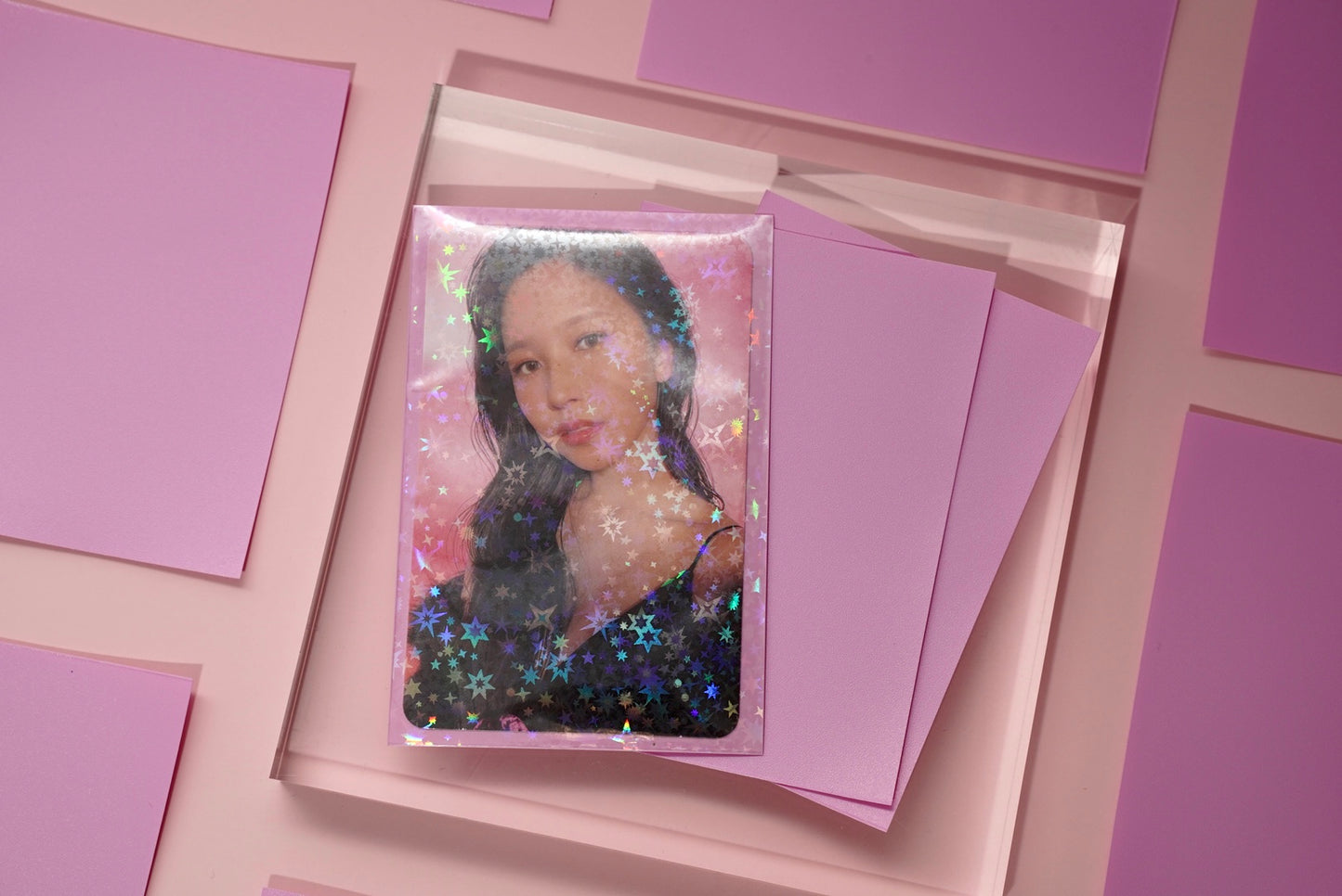 Colored Holographic Star Dust  Photo Card Sleeves