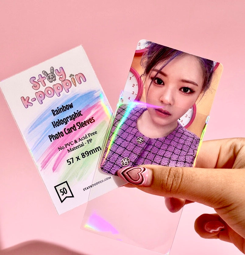 Rainbow Holographic Photo Card Sleeves