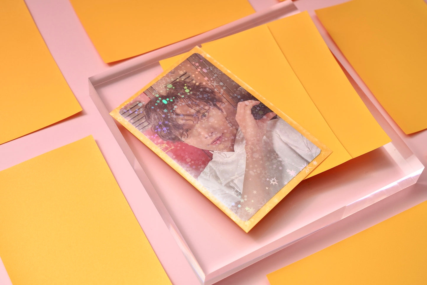 Colored Holographic Star Dust  Photo Card Sleeves