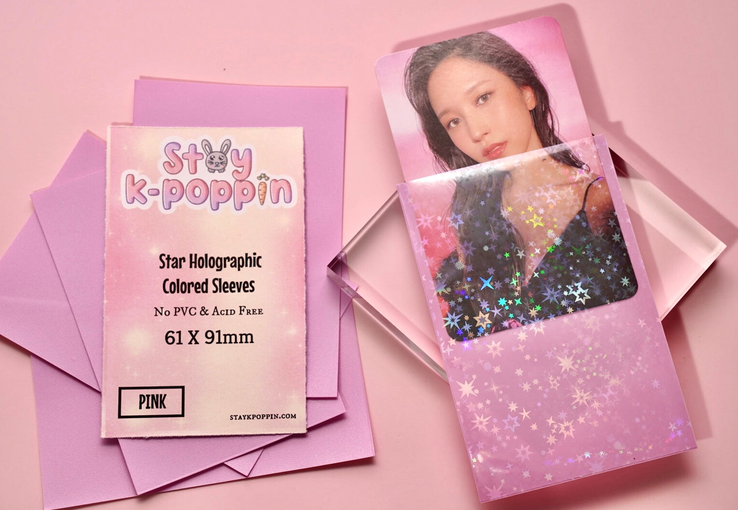 Colored Holographic Star Dust  Photo Card Sleeves