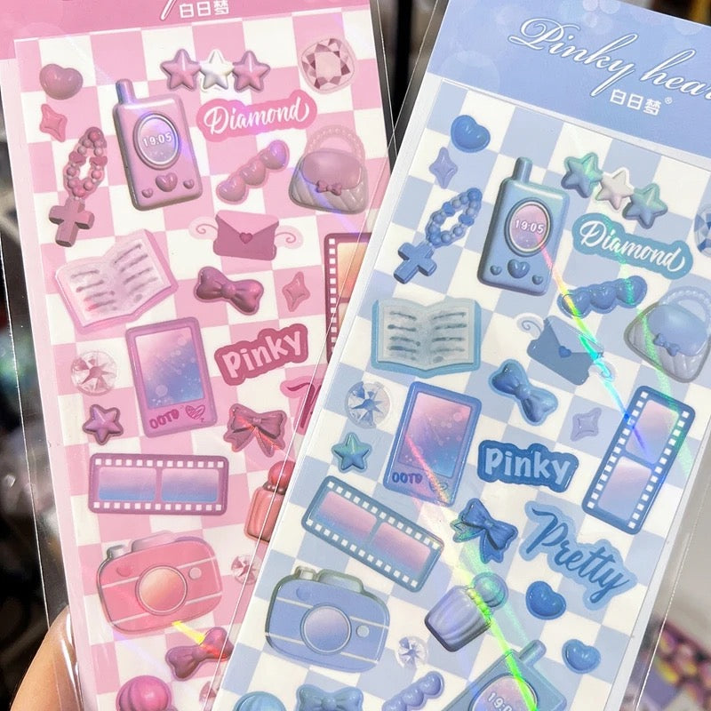 Kawaii K-pop deco - Holographic Accessories Stickers