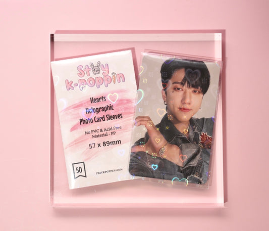 Squared Heart Holographic Photo Card Sleeves