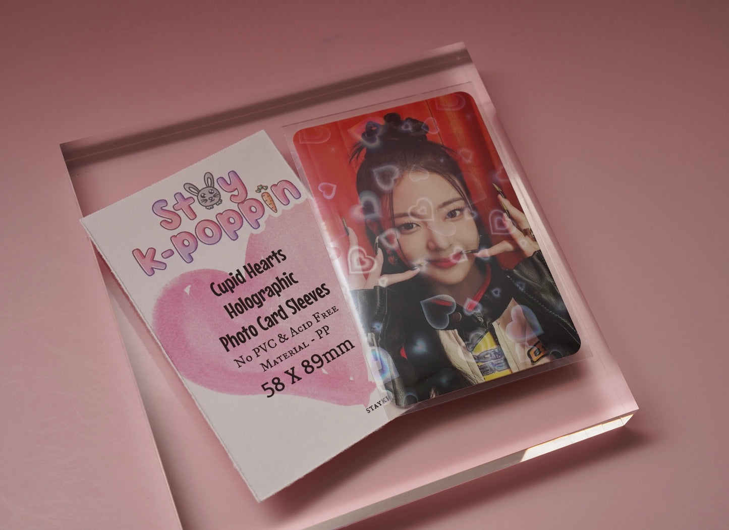 Cupid Hearts Holographic Photo Card Sleeves