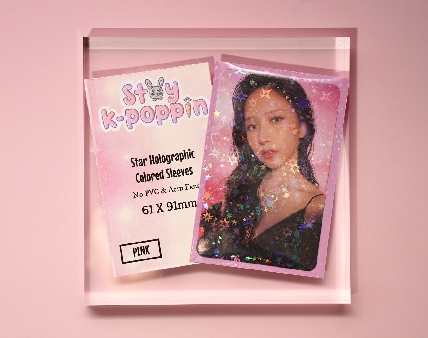 Colored Holographic Star Dust  Photo Card Sleeves