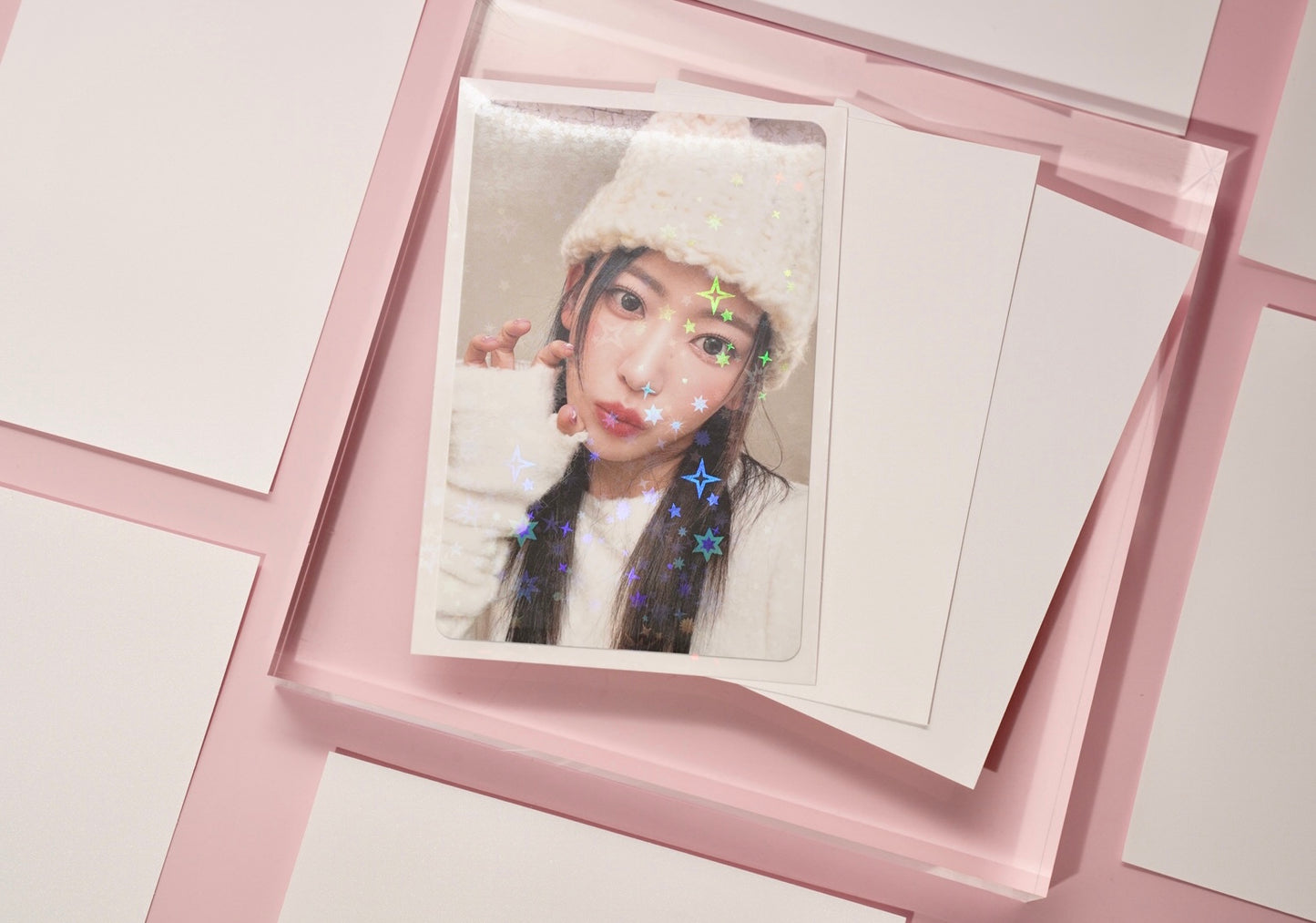 Colored Holographic Star Dust  Photo Card Sleeves