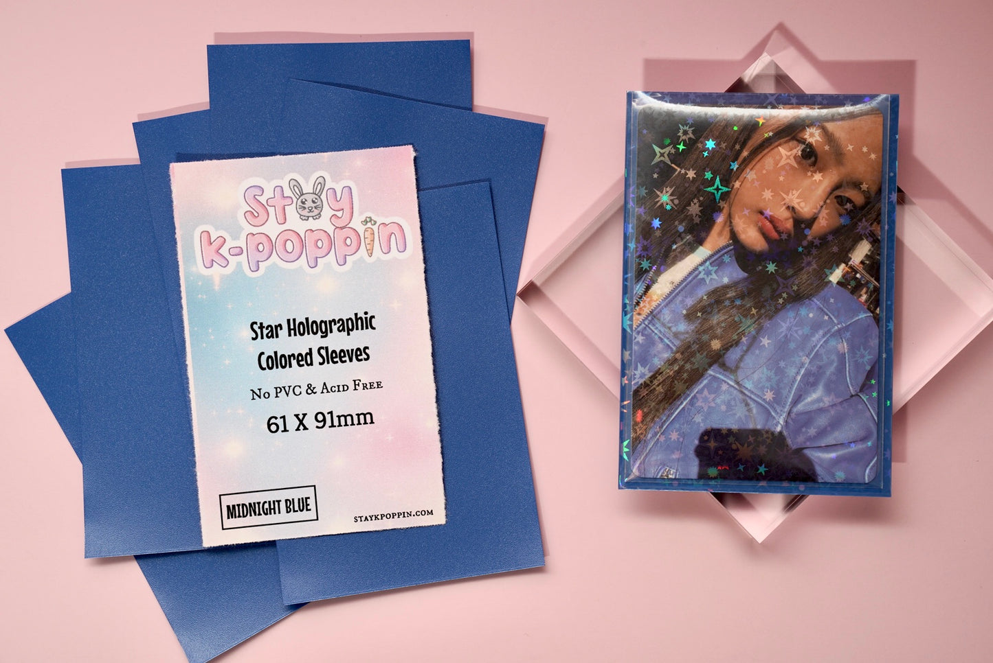 Colored Holographic Star Dust  Photo Card Sleeves