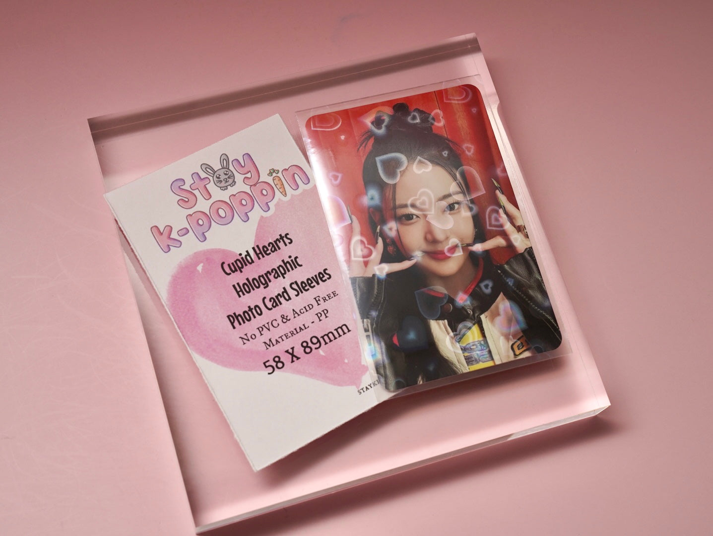 Cupid Hearts Holographic Photo Card Sleeves