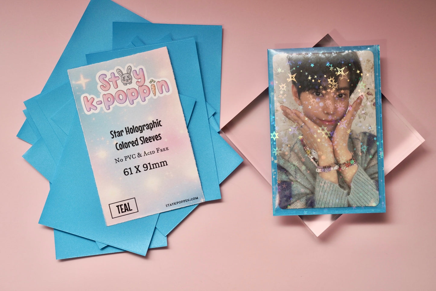 Colored Holographic Star Dust  Photo Card Sleeves