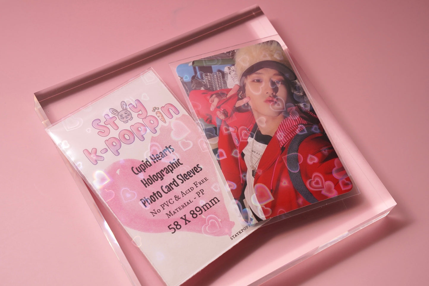 Cupid Hearts Holographic Photo Card Sleeves