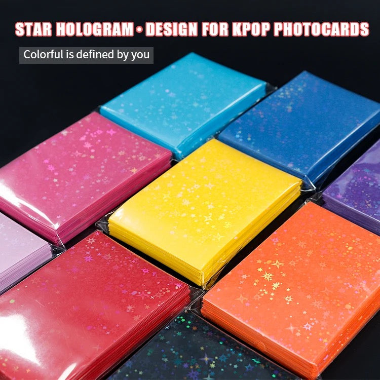 Colored Holographic Star Dust  Photo Card Sleeves