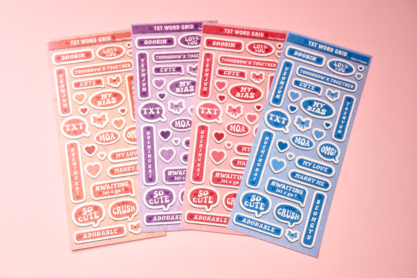 TXT Word Grid Stickers